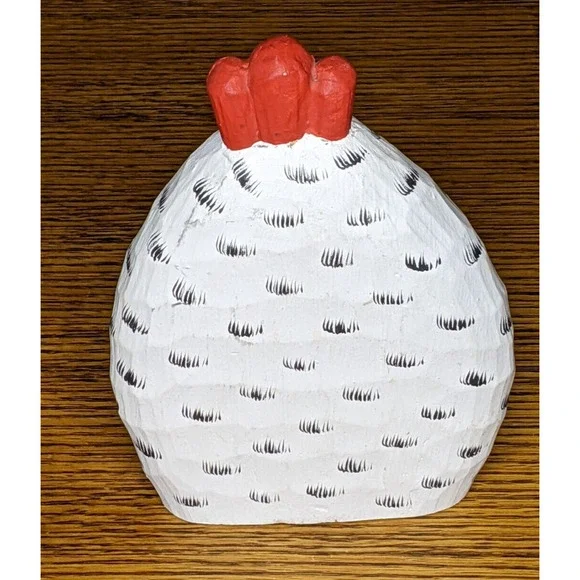 James Haddon Carved Wood Rooster Chicken Shelf Sitter Handpainted 8 x 6" - Picture 2 of 6